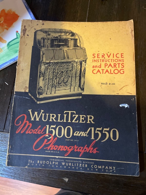 wurlitzer 1500 and 1550 manual original