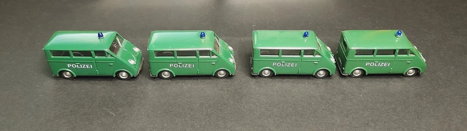 4 PEZZI - Pralinè W. Germany art. 0935 DKW Manoschaftbus Polizei - 1:87 H0 - Immagine 4 di 4