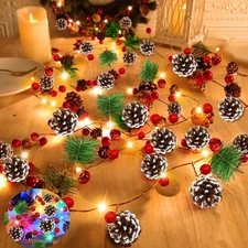 Dual Color Change & 12 Modes 7 FT Prelit Christmas Garland with Lights Timer 20