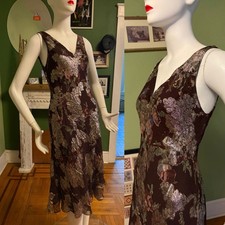 MACYS NWT Ralph Lauren gold floral Sheath Dress Sz 6 prom Summer Wedding