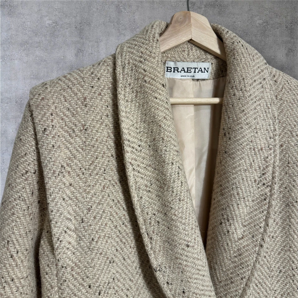 Abrigo Abrigo largo de lana beige braetano vintage para mujer MEDIANO Foto 2 de 4