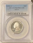 1992 S 25C Silver Washington Quarter Proof PCGS PR69DCAM
