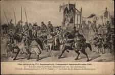 Le Grand Cortege Historique et Allegorique Brussels Belgium UDB postcard c987