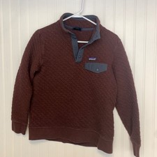 PATAGONIA Organic Cotton Quilt Snap-T Pullover Jacket Oxide Red Size Medium