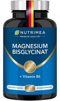 Magnesium Bisglycinat Glycinat + Vitamin B6 | Premium Magnesiumbisglycinat - ...