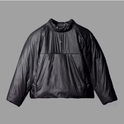 Yeezy Gap Balenciaga Mock Neck Puffer Jacket Men Sz M Black Pullover NIB