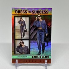 2025 Panini Caitlin Clark Chronicled Dress For Success Red Holo #65 Fever