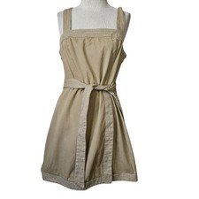 Urban Outfitters Tan Denim Sleeveless Dress with Tie Belt Size 10