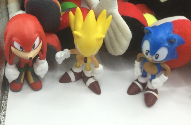 Lote Sonic the Hedgehog brinquedos de pelúcia mini figuras de pelúcia Sonic TOMY Tails Amy SEGA - Imagem 3 de 4