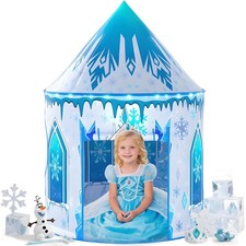 Girls Frozen Play Tent for Kids: Pop Up Baby Castle Playhouse Tent - Blue Childr