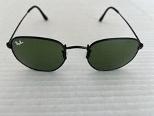 Ray Ban RB3548 51MM Hexagonal Sunglasses Black Frame/ Green Gradient Flat Lens