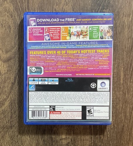 Just Dance 2016 (Playstation 4, 2016) PS4, PROBADO, Envío Gratis Rápido - Imagen 2 de 3