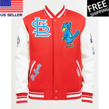 St. Louis Cardinals Varsity Red Wool and White Leather Sleeves Letterman Jacket