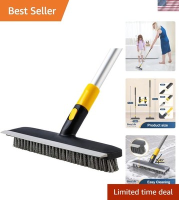 2-in-1 Telescopic Floor Scrub Brush with Stiff Bristles for Effortless Cleaning
