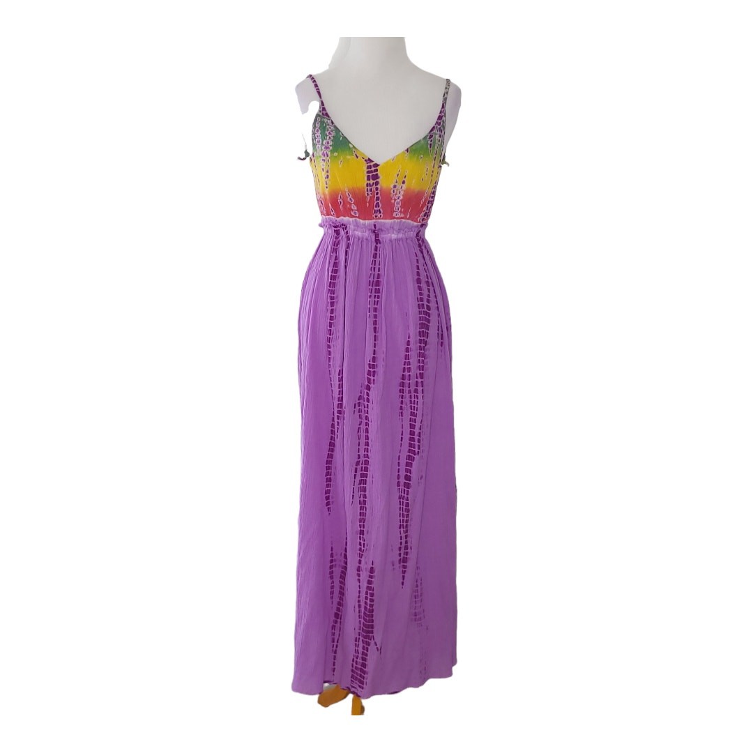 Raga Tie Dye Maxi Dress Boho Hippie Festival Backless Coachella Women XS