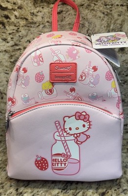 Loungefly Sanrio Hello Kitty Mini Backpack bag Pink Strawberry Milk NWOT