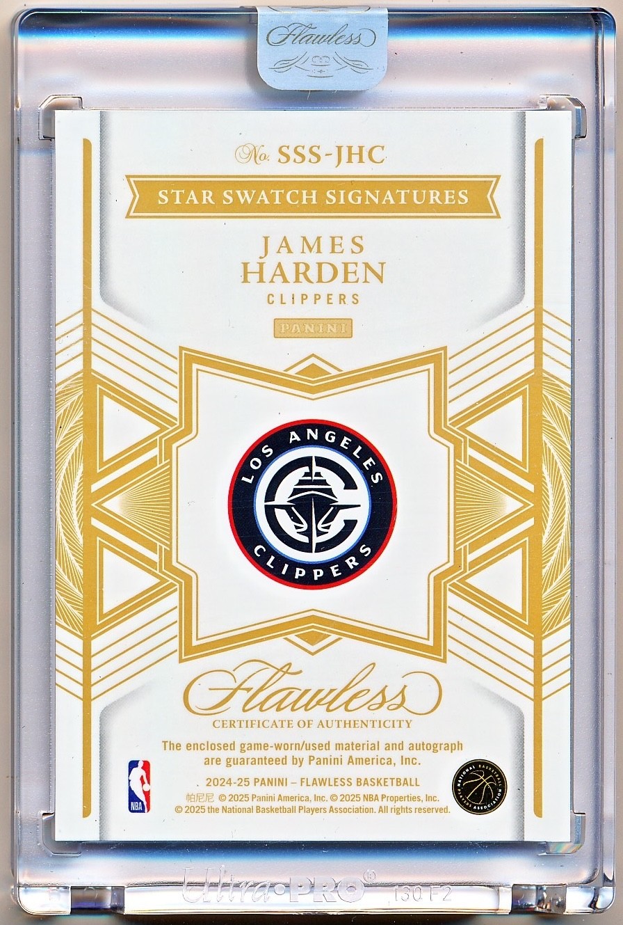 2024-25 Flawless James Harden Star Swatch Emerald Patch Auto #SSS-JHC (1/5) view 2
