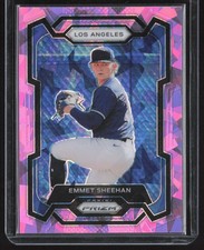 2024 Panini Prizm #54 Emmet Sheehan Pink Ice Prizms Los Angeles Dodgers