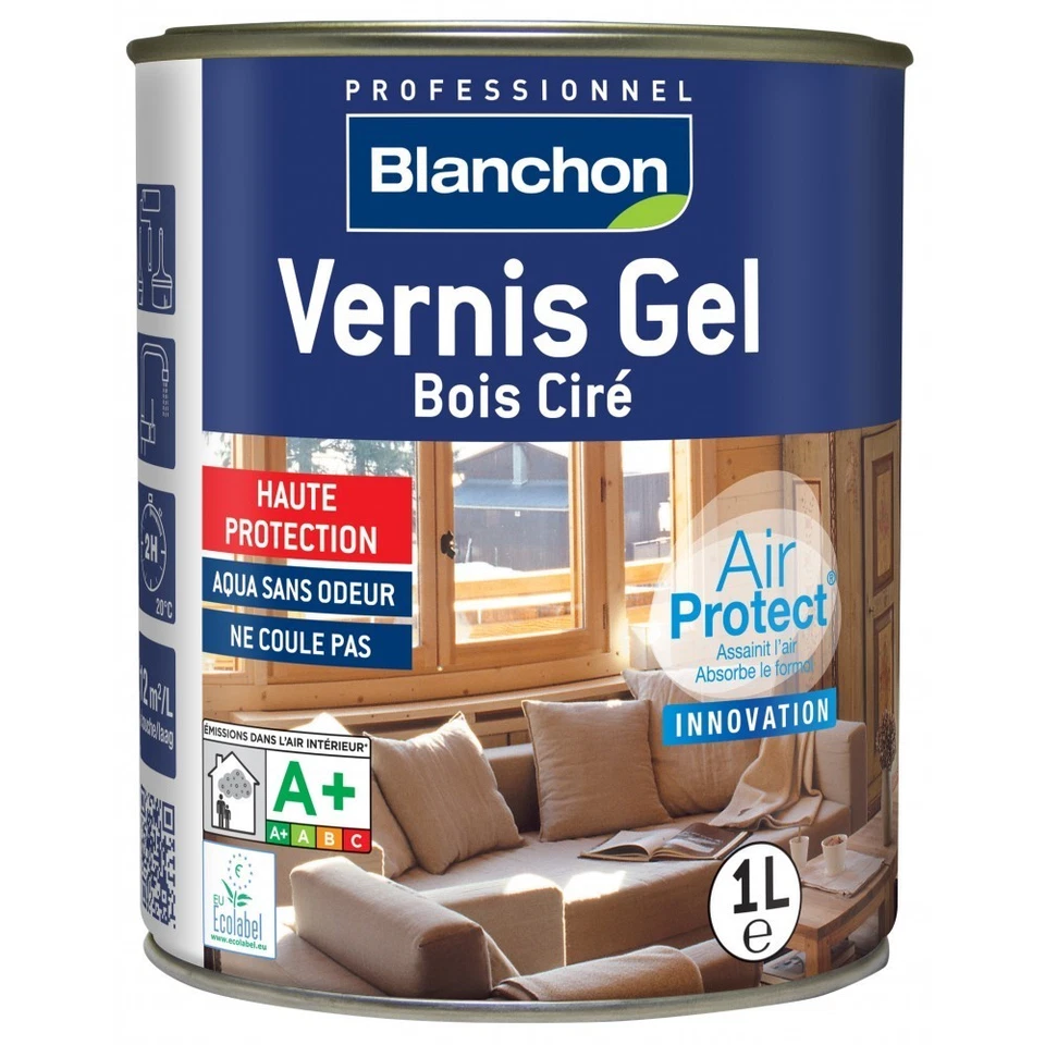Vernis gel bois ciré BLANCHON 1 Litre (Chêne clair ou Chêne doré) - Photo 1/1