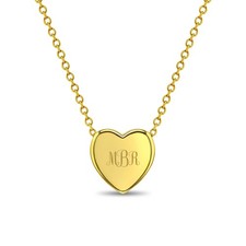 925 Sterling Silver Gold Plated Heart Shaped Necklace for Girls  Pre-Teens 16"