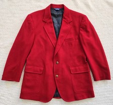 PENDLETON Woolen Mills Vintage Mens 100 Virgin Wool RED Jacket Blazer USA Sz 42