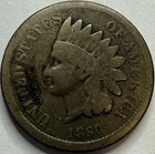 1860 Pointed Bust Copper Nickel Indian Head Cent Exact Coin Imaged #IND434