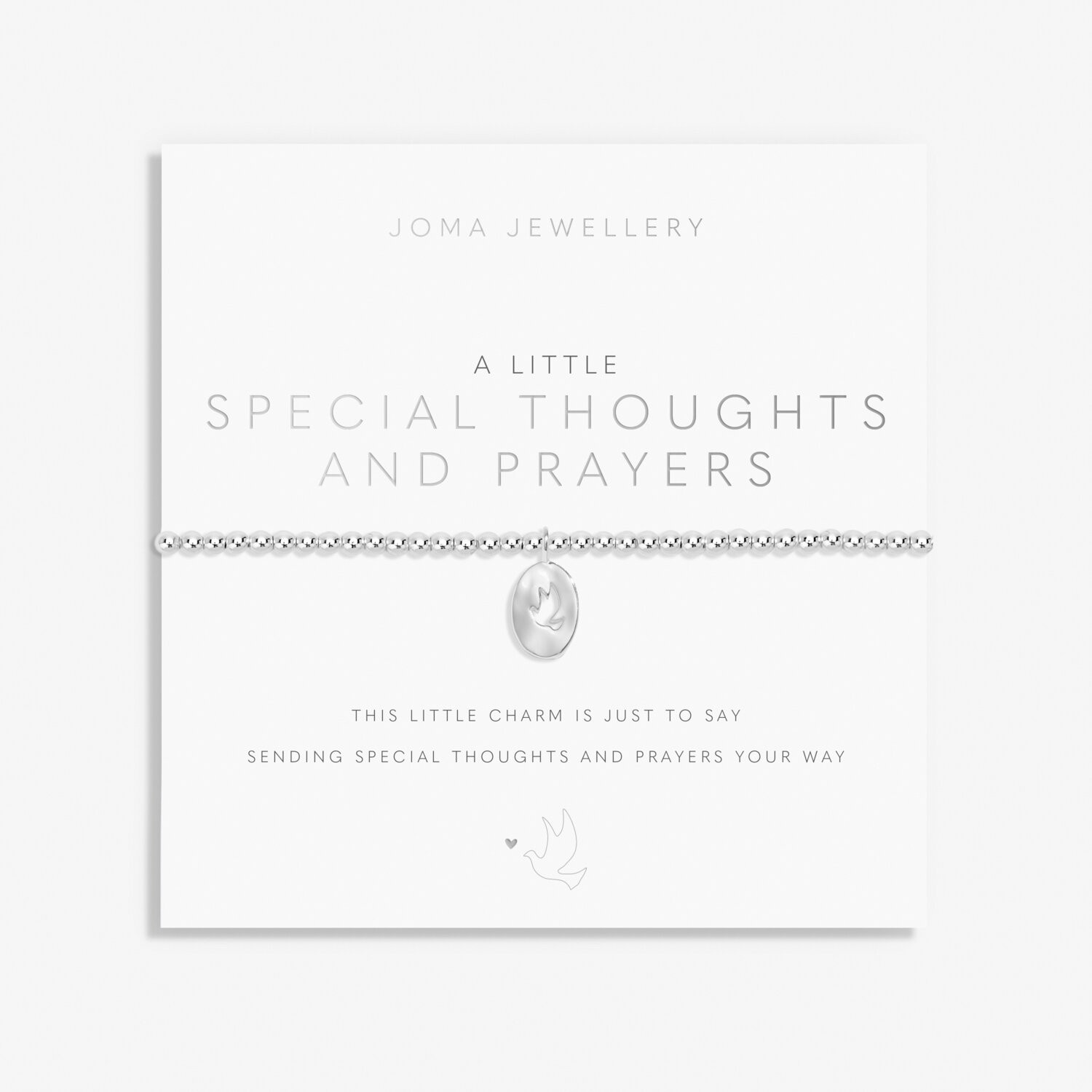 Joma Silver Plated Beaded Bracelet A Little SPECIAL THOUGHTS AND PRAYERS