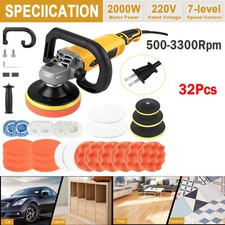  2000W Car Polisher Buffer Sander 5" 6"7" Polishing Machine Waxer Pad 2026 NEW