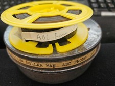 AWESOME VINTAGE SIX MILLION DOLLAR MAN ABC PROMO 30" 16MM FILM REEL W/ TIN RARE