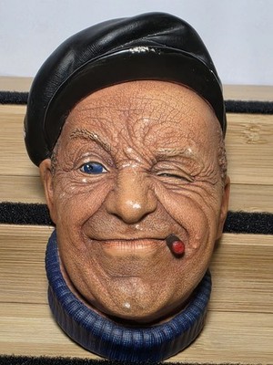 1967 Bossons Chalkware Head Boatman Wall Plaque Made In England 5.5''