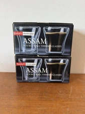 New Bodum Assam Double Wall Thermo-Glass Small 3 Oz Set Of 4 Espresso Tea 4554