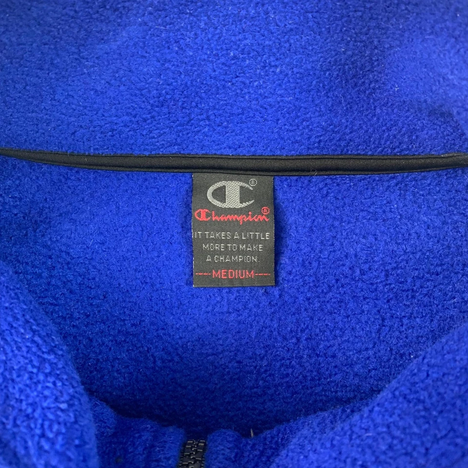 Women’s CHAMPION Oversized Medium Fleece / Blue / Zipped Pockets - Image 4 of 4