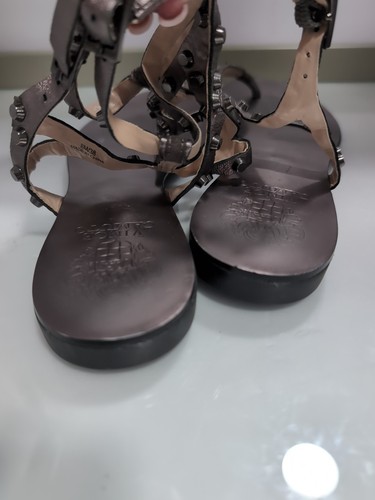 Vince Camuto Pewter Stud Sparkle Ankle Strap Sandal Women's Sz 8 FREESHIP - Picture 4 of 6