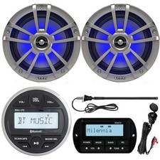 JBL PRV175 Radio Receiver, 2X 6.5" LED Speaker, Remote, USB/AUX Mount, Antenna