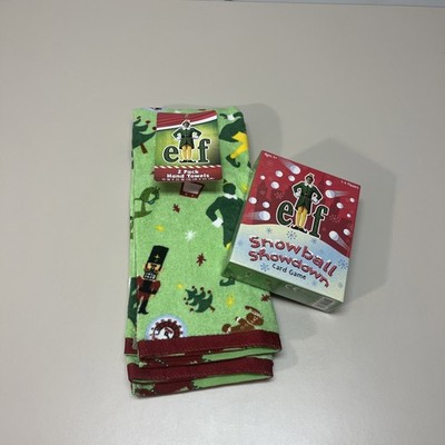 Elf Gift Set 2 Pack Hand Towels & Elf Snowball Showdown Game