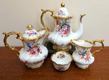 Vintage Hammersley Lady Patricia Coffee Pot, Hot Water Jug, Milk Jug Sugar bowl