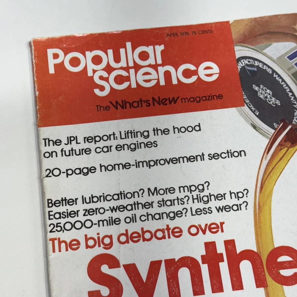 Vintage Popular Science Magazine April 1976 – Synthetic Oil Debate Car Tech Rare - Image 2 of 4