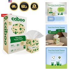 Tree Free Facial Tissue Paper, Tissue Box with 60 Sheets Per Cube, Total of 6...