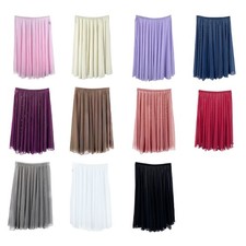 Women Elastic Waist Ballet Midi Wrap Skirts Sheer Dance Over Scarf for Leotards