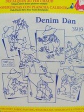 Aunt Marthas 3919 Denim Dan Overall Sunbonnet Boy Embroidery Transfer Pattern FF