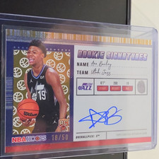 Topps Hoops Ace Bailey Utah Jazz HRS-AB Hoops Rookies Signatures Auto /50