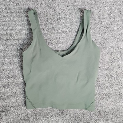 Lululemon Align Tank Top LW1DTWS Size 2 Green Nulu Fabric Built-In Bra