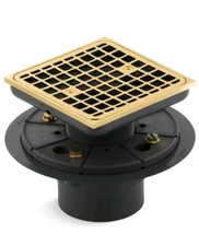 Kohler K-9136-PB Clearflo Square Design Tile-In Shower Drain Polished Brass