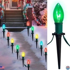 Joiedomi 30.75ft C9 Multicolor Christmas Pathway Marker Lights - 24 Waterproof
