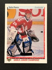 1990-91 Upper Deck #458 Felix Potvin Toronto Maple Leafs Rookie Card. rookie card picture
