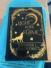 A Light In The Flame~Jenn Armentrout~ Apollycon Sprayed Edge Book~Signed Rare HC