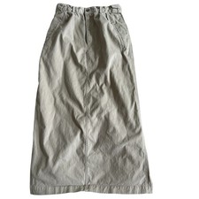 Vintage Ralph Lauren Khaki Cotton Midi Skirt Size 8 Straight