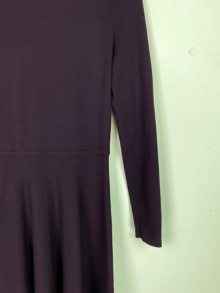 Vestido Hobbs Púrpura Rosa Color Bloque Midi Calce Y Acampanado Tejido Manga Larga Reino Unido 10 Foto 4 de 4