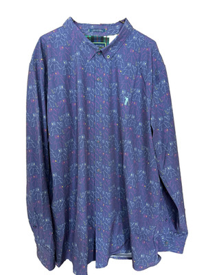 William Murray XXL Performance Golf Vented  Long Sleeve Button Up Shirt MINT