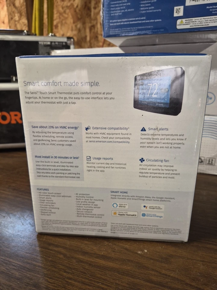 Emerson Sensi Touch ST75 - Smart Thermostat (New Sealed Box) FAST FREE SHIPPING. - Image 4 of 4